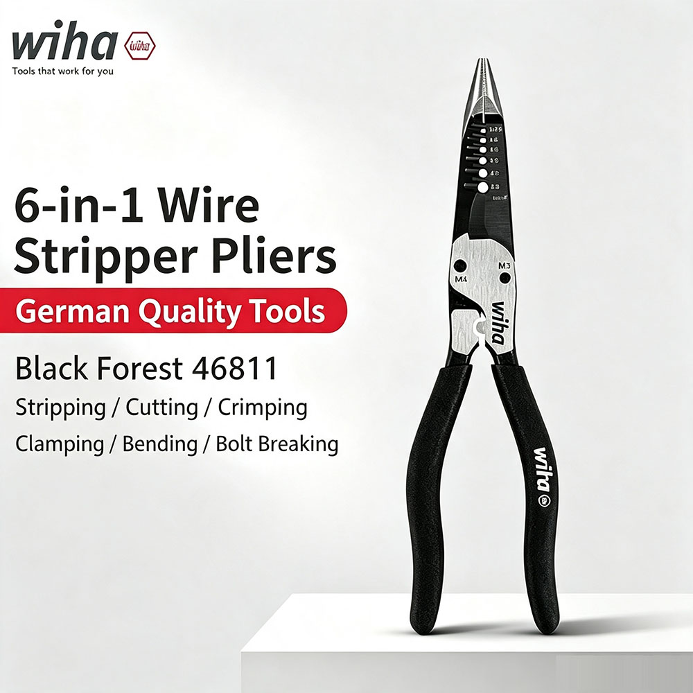 Tools Vn - Wiha 46811 คีมปากแหลมอเนกประสงค์ 200 มม. 6-in-1