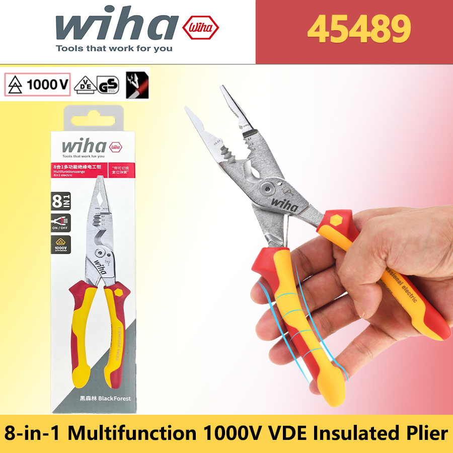 Tools Vn - คีมอเนกประสงค์หุ้มฉนวนแท้ Wiha 45489 8-in-1 1000V VDE