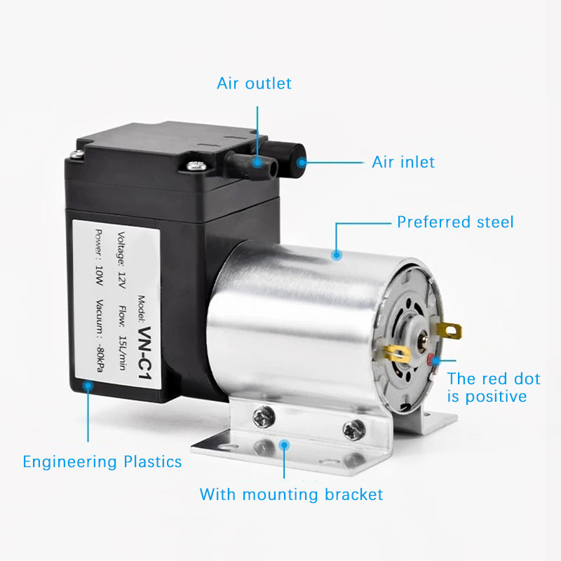 Tools Vn - ปั๊มสุญญากาศขนาดเล็ก VN-C1 แบบไมโคร DC12v24v ระบบดูดอากาศแรงดันลบพร้อมไดอะแฟรม