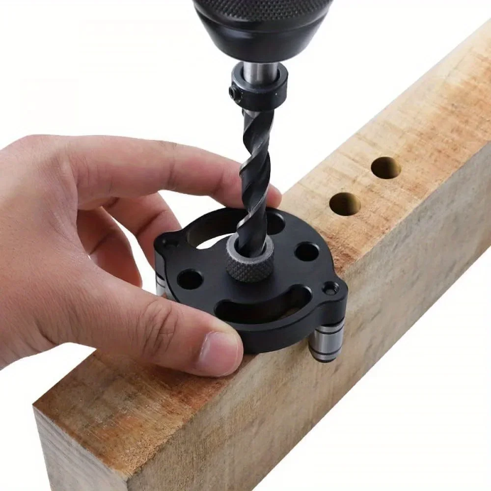 Pocket Hole Jig - ชุดอุปกรณ์เจาะเดือยแบบปรับศูนย์อัตโนมัติ, ตัวนำเจาะแบบมือถือ, เครื่องมือกำหนดตำแหน่งเจาะรูตรงสำหรับงานไม้