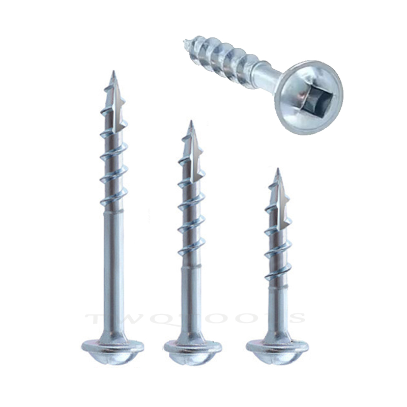 Pocket Hole Jig - 50Pcs สแควร์ไดรฟ์คู่มือ Jig สกรูด้ายหยาบเครื่องซักผ้าหัวสกรูไม้สกรู